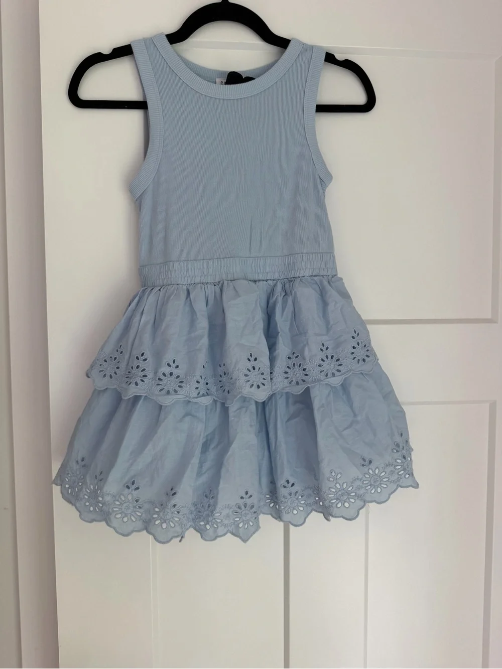 GAP Light Blue Sleeveless Eyelet Tiered Dress